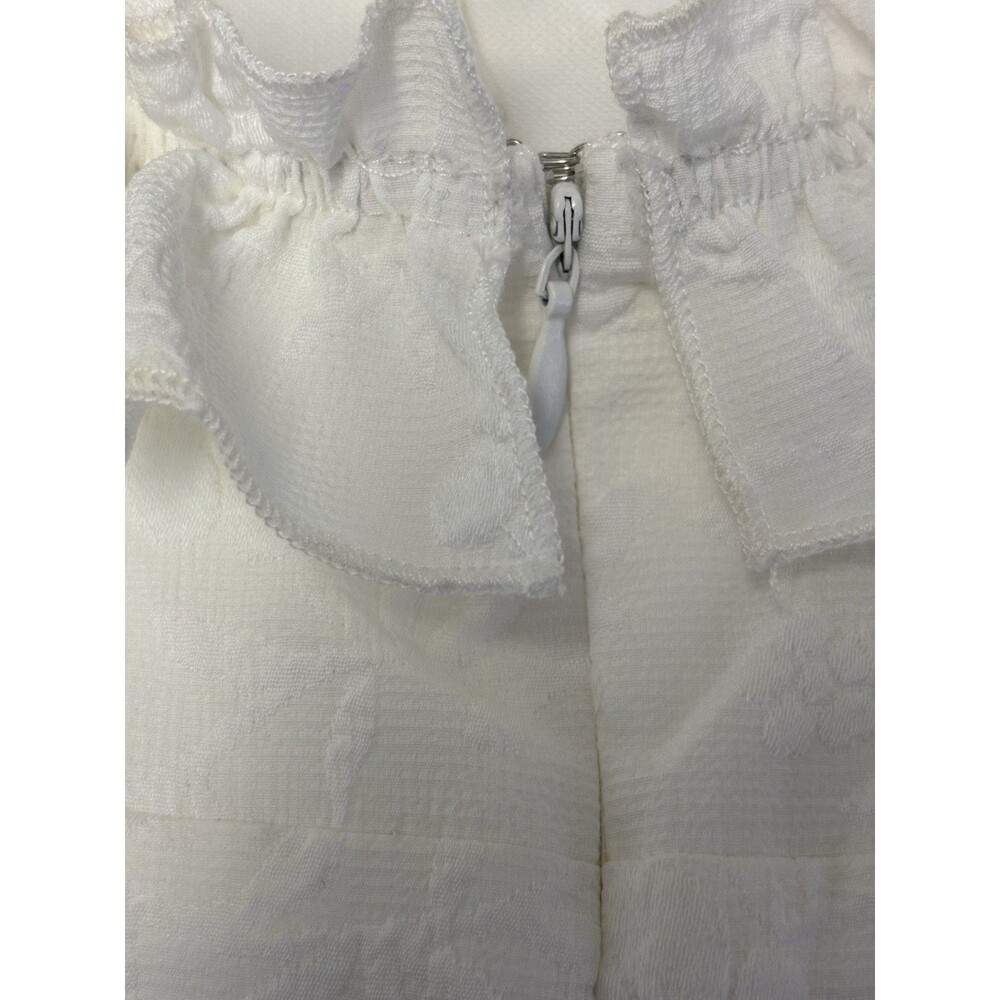 Lulus White Ruffle Straps Lined Fitted Dress Zip Women S Homecoming White Party - Picture 4 of 7